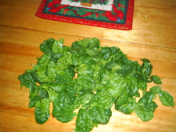 picture of freshly washed spinach